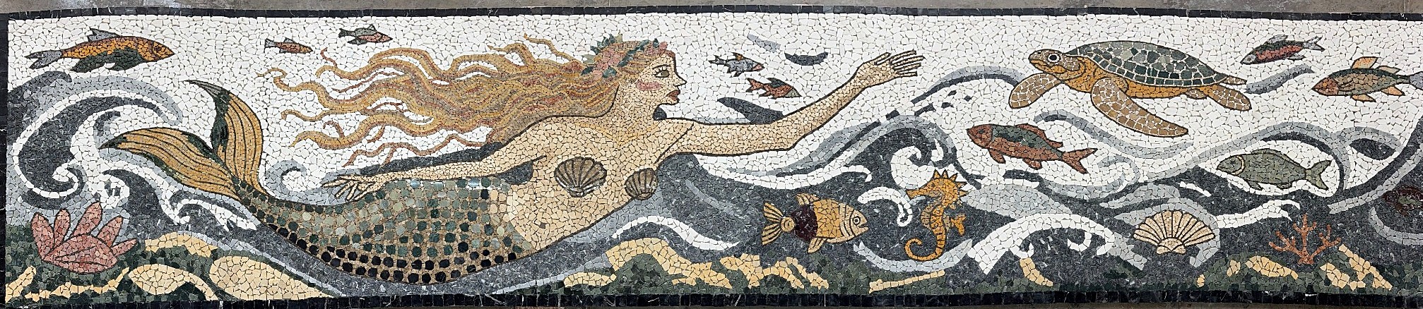 Mermaid frieze mosaic panel
