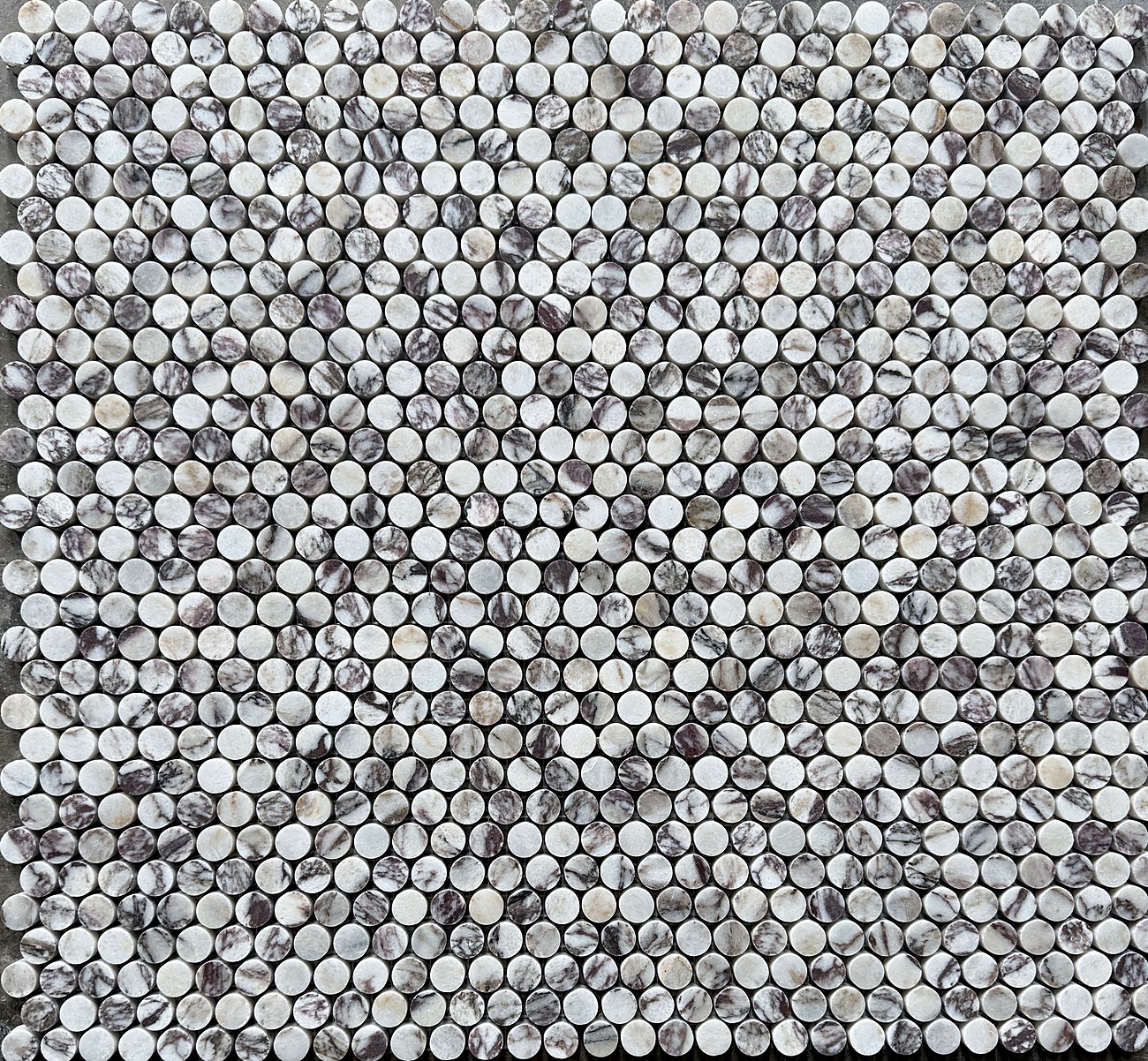 Penny round mosaic panel