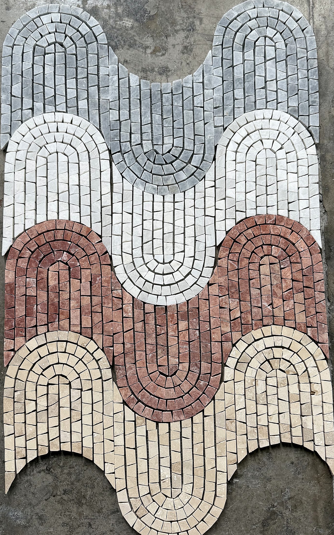 Arched wave mosaic panel